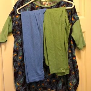 Lularoe outfit.  XS Irma, two pairs OS leggings.